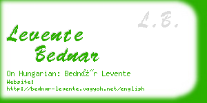 levente bednar business card